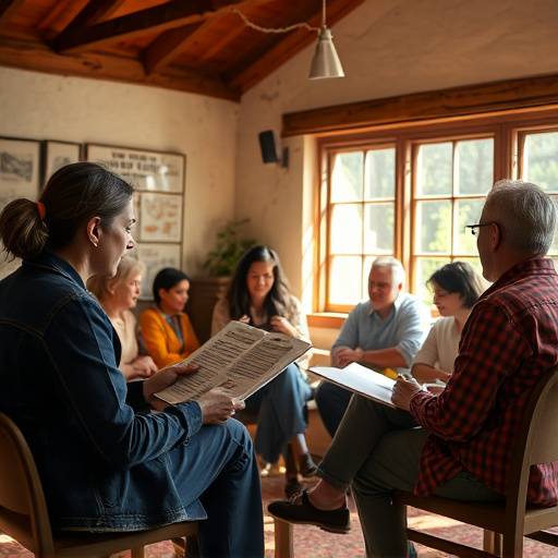 Imagen de un taller de storytelling, mostrando a los participantes interactuando